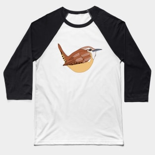 Carolina Wren Bird Graphic Baseball T-Shirt
